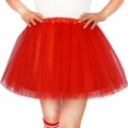 thumbnail image 1 of Falda tipo tutú DMLBC para mujeres, adultos y adolescentes, 4 capas con forro rojo, 1 of 7