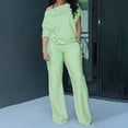 thumbnail image 2 of Ensemble de Course Deux Pièces pour Femmes, Épaule Inclinée, Manches Longues, Manches Courtes, Taille Élastique, Poches, Vert m, 2 of 6