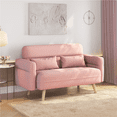 thumbnail image 2 of Renwick 46.5" W Small Fabric Loveseat Sofa with Lumbar Pillows, Pink, 2 of 10