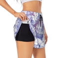 thumbnail image 3 of Lsque Round Snow Merry Christmas Printed Women's Running Shorts with Liner Pockets,Elastic Quick Dry Workout Athletic Gym Yoga Shorts,Womens High Waist Shorts-Large, 3 of 9