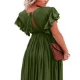 thumbnail image 4 of POINTERTECK Women‘s Dress Knot Breasted Smock Backless Robe Sun Proof Clothes, 4 of 5