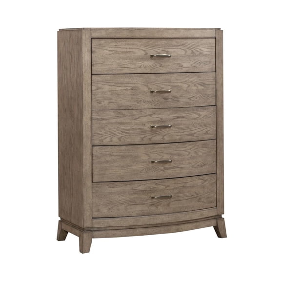 Liberty Furniture Avalon 5 Drawer Chest for Bedroom - Burnished Beige Oak Wood