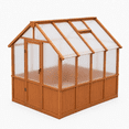 thumbnail image 7 of PABIMIA 6 ft. x8 ft. Wood Greenhouse, Outdoor Walk-in Greenhouse Kit with Polycarbonate Panels and Adjustable Roof Vent, 7 of 7