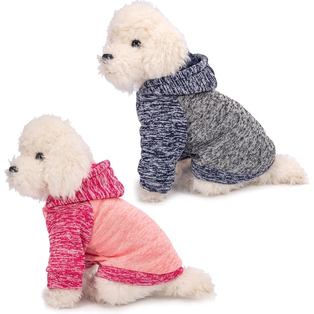 MOIRIG Suéter para perro, suéteres para perros pequeños, paquete de 3 ropa cálida y suave para mascotas para cachorros, gatos medianos y grandes, perros niña o niño, camisa para perro para invierno Na