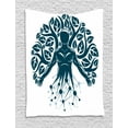 thumbnail image 1 of Biology Tapestry, Abstract Human Figure Science Ecology Technology and Nature Balance, Wall Hanging for Bedroom Living Room Dorm Decor, 40"W X 60"L, Dark Petrol Blue and White, by Ambesonne, 1 of 2