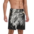 thumbnail image 2 of Kdxio Ink Style Bald Eagle Print Mens Sleep Shorts Bottoms Soft Comfy Pajama Wear Pants with Drawstring Pockets, 2 of 5