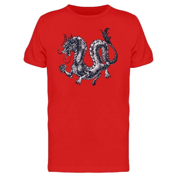Grunge Chinese Dragon Sketch Tee Men's -Image by Shutterstock