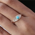thumbnail image 3 of Arizona Turquoise & Micro Pave Diamonds Studded Ring, 925 Starling Silver Evil Eye Gemstone Dainty Ring, Gift For Handmade Fine Jewelry, 3 of 5