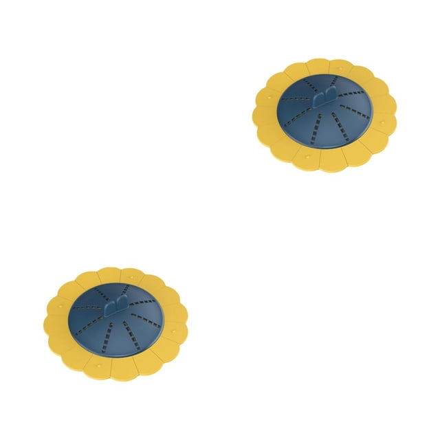 Matsuzay Cubierta de drenaje de piso de silicona desodorante colador de fregadero de casa interior reemplazo de accesorios de filtro de cabello Azul amarillo 2piezas