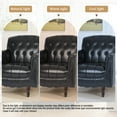 thumbnail image 5 of DREAMSIDEA Faux Leather Vintage Accent Chair Set of 2 for living Room, Button Tufted Wingback Armchair with Wood Legs Blue Black, 5 of 5