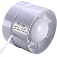 thumbnail image 1 of Extractor de aire silencioso de 100 mm (4 pulgadas), 12 W, 130 m/h, ventilador de conducto de flujo mixto de bajo consumo para baños, conductos de ventilación, invernaderos y tiendas de campaña, 1 of 5