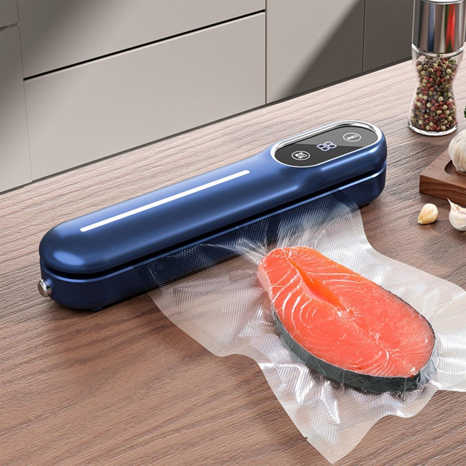 90W Vacuum Sealer Machine for Kitchen, Compact Powerful Suction, Dry & Wet Modes, Automatic Food Sealer for Meat, Vegetables, Snacks, Jars