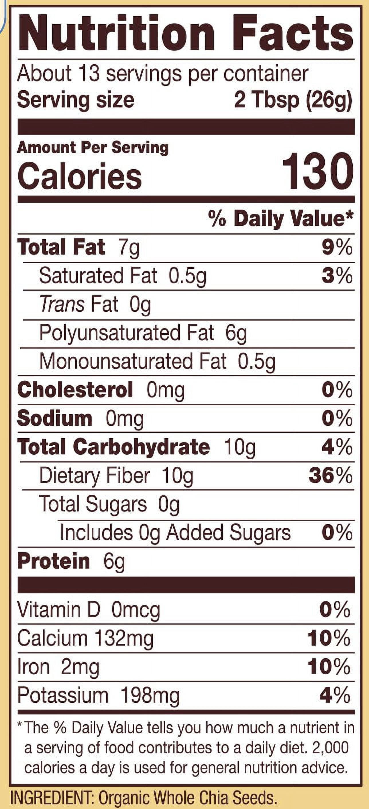 Bob's Red Mill, Organic Whole Chia Seeds, 12 oz (340 g) (Pack of 6)