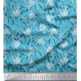 thumbnail image 1 of Soimoi Tissu en Rayonne Imprimé Feuilles & Roses au Mètre 56 Pouces de Large, 1 of 3
