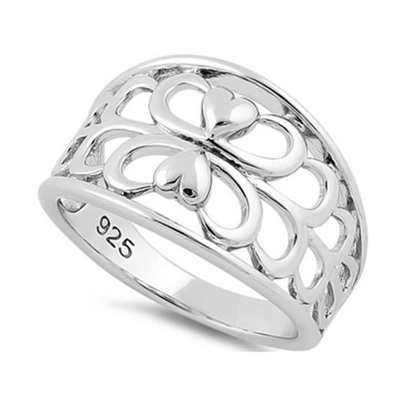 925 Sterling Silver Oxidized Platinum Plated Lover S Heart Reflection Women Valentines Day Gifts Ring