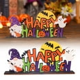 thumbnail image 2 of HUASHENG Halloween Table Centerpiece Wooden Pumpkin Table Centerpiece Black Witch Block Sign Halloween, 2 of 6