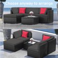 thumbnail image 3 of Hearth & Harbor 5-Piece Outdoor Furniture Sets, Wicker Sectional Patio Set, Black/Gray, 3 of 8