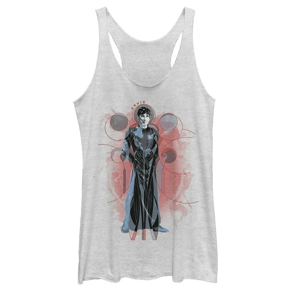 Women's Marvel Eternals Druig Sketch  Racerback Tank Top White Heather 2X Large
