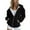 Black, variant on Charella Women Zip Up Hoodies Casual Fall Hooded Sweatshirt Long Sleeve Jackets Tops with Pockets Wine,XL