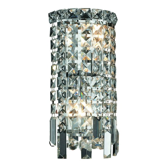 2031 Maxime Collection Wall Sconce W6in H12in E4in Lt:2 Chrome Finish (Royal Cut Crystals)