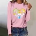 thumbnail image 2 of Women's Graphic Long Sleeve Tops Funny Print Crew Neck Casual Loose Sweatshirts Valentine Day Tee Gift to Ladies(Pink,M), 2 of 5