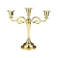 thumbnail image 3 of Candelabro de 3 brazos, candelabro de pilar elegante multiusos de lujo, mesa central para decoración de San Valentín Dorado, 3 of 9