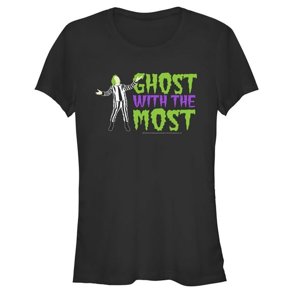 Junior's Beetlejuice Ghost with the Most Silhouette  Graphic T-Shirt