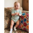thumbnail image 4 of Cenuakty Infant 0-18M Baby Summer Jumpsuit Solid Color Ribbed Short Sleeve Round Neck Romper Cute Bodysuit, 4 of 9