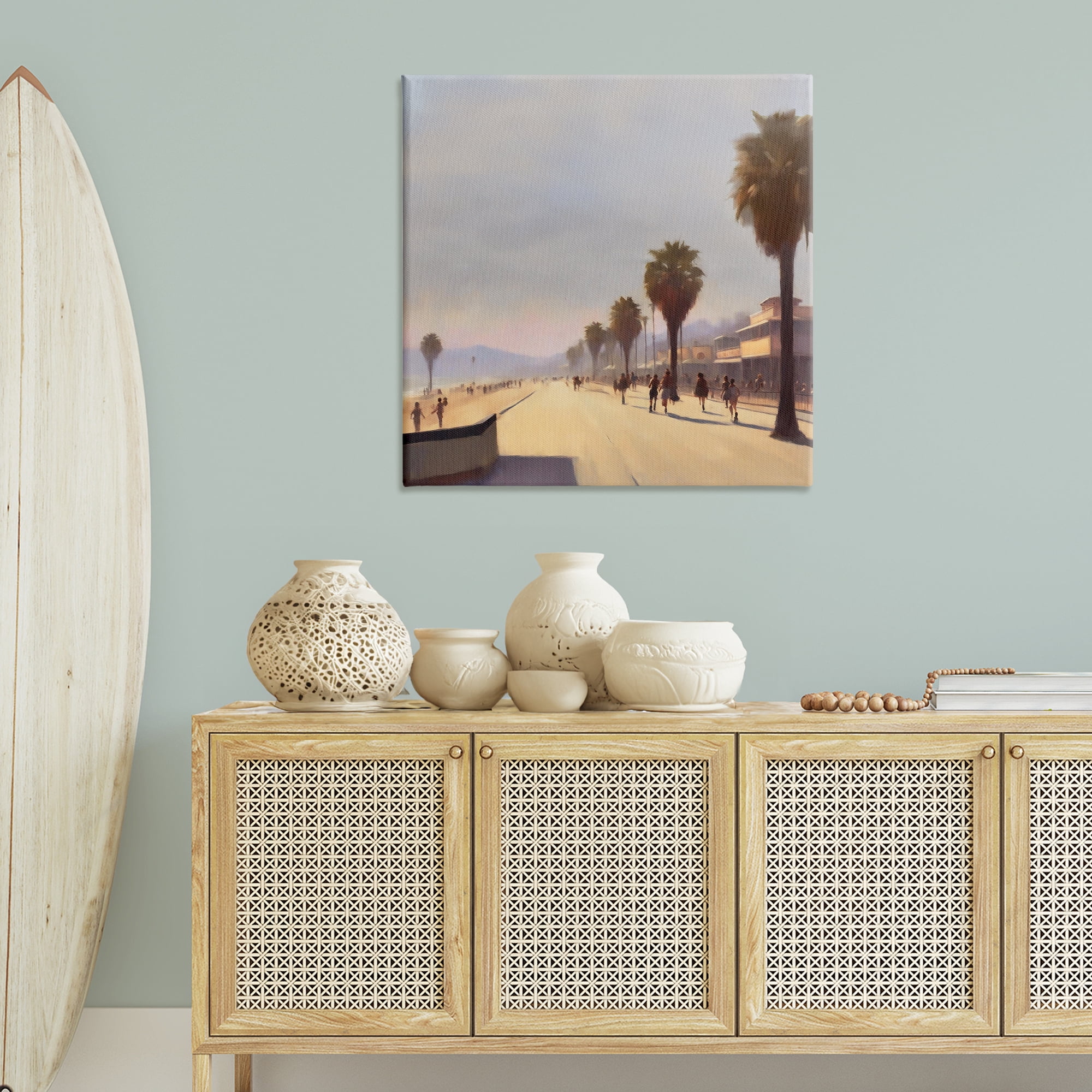 Stupell Industries Palm Tree Boulevard Landscape & Nature Painting Wrapped Canvas Art Print Wall Art, 36 x 36