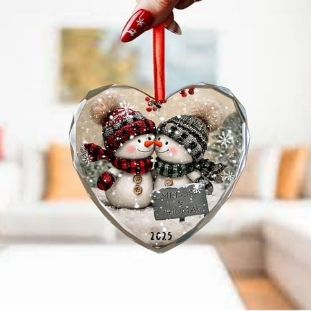 Personalized Snowman Christmas Ornament 2025 - Snowman Couple Custom Name Christmas Couple Keepsake