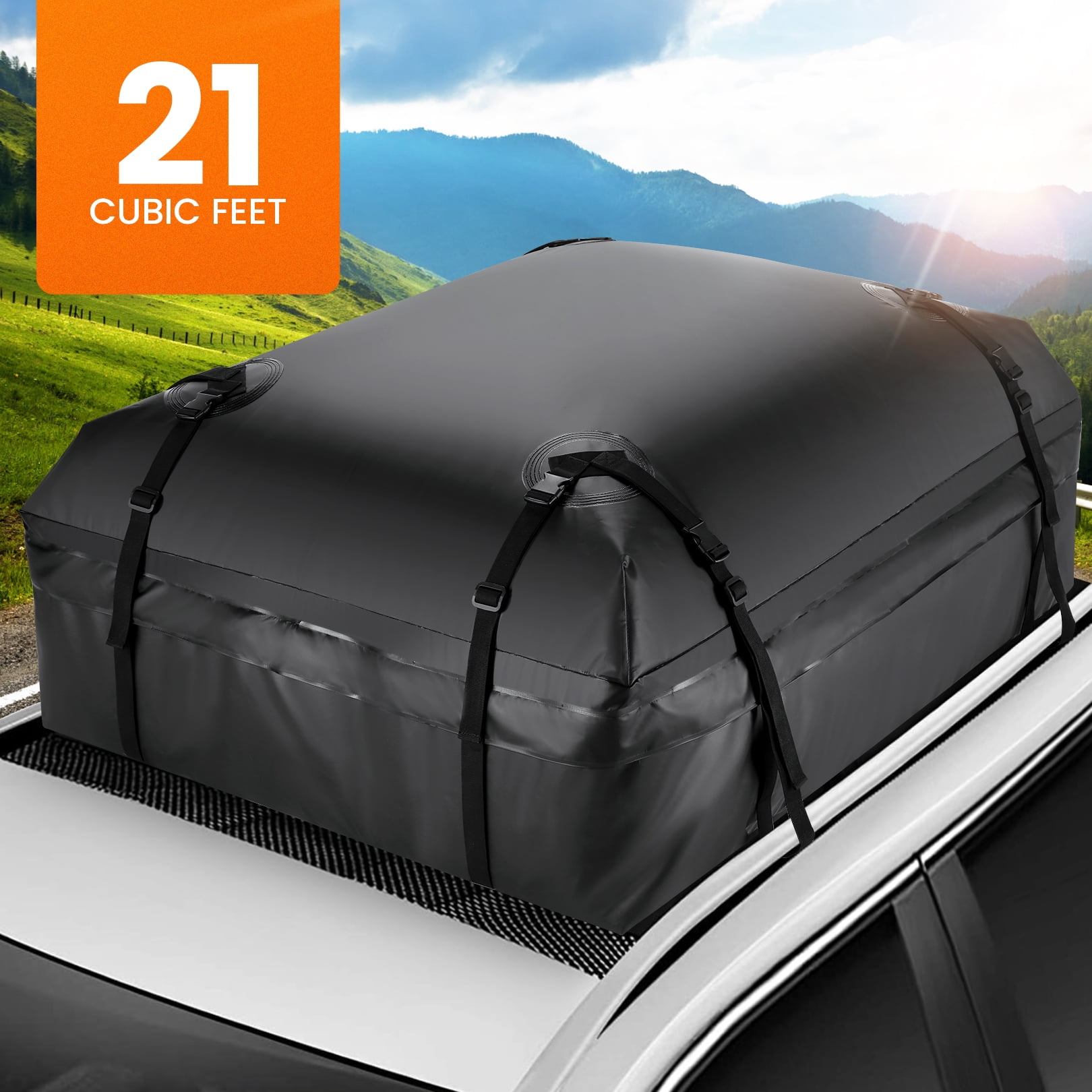 TOOLUCK Car Roof Bag Cargo Carrier Rooftop Cargo Carrier 21 Cubic Ft