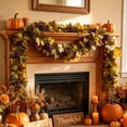 thumbnail image 5 of Autumn Simulated Fruit and Maple Leaf Vines, Artificial Fireplace Garland Decoration, Fall Harvest Hanging Vine for Home Wrapping Indoor Outdoor Wall Door Decor, Red, 5 of 7