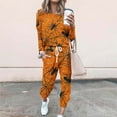 thumbnail image 2 of QATAINLAV Two Piece Outfits for Women 2024 Halloween Print Tracksuit Long Sleeve Pullover Tops and Drawstring Harem Sweatpants with Pockets Plus Size Lounge Set Prime Sales Today Orange 3XL, 2 of 6