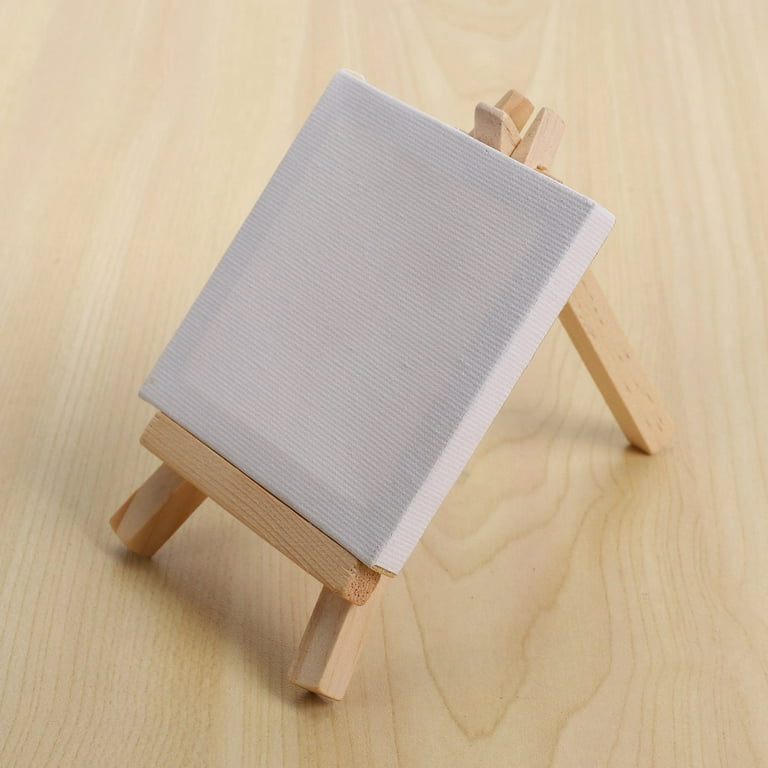 3 x 3 Stretched Canvas with 5 Mini Black Wood Display Easel Kit