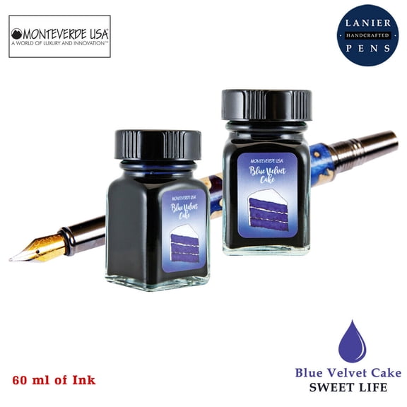 Monteverde 60ml Sweet Life Fountain Pen Ink Bottle (30ml Blue Velvet Cake G309BV Ink Bottle - Pack of 2)