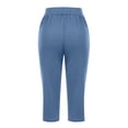thumbnail image 4 of Pull On Capris for Women Dressy Casual Stretch Lightweight Capri Elastic High Waist Lounge Pants 2026 Summer Royal Blue S, 4 of 8