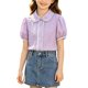 thumbnail image 2 of Odeerbi Camisa de Vestido de Algodón de Las Niñas Flor Bordado de Manga Corta Uniforme de La Escuela Con Bolsillo, 2 of 9
