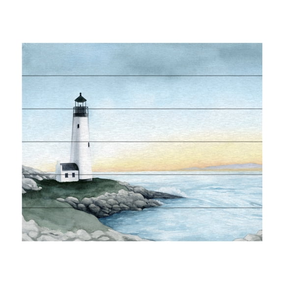 Grace Popp 'Lighthouse Bay I' Wood Slat Art 18x22