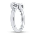 thumbnail image 4 of AFFY Round Shape White Natural Diamond Accent Ribbon Bow Ring In 14k White Gold Over Sterling Silver Ring Size-8.5, 4 of 6