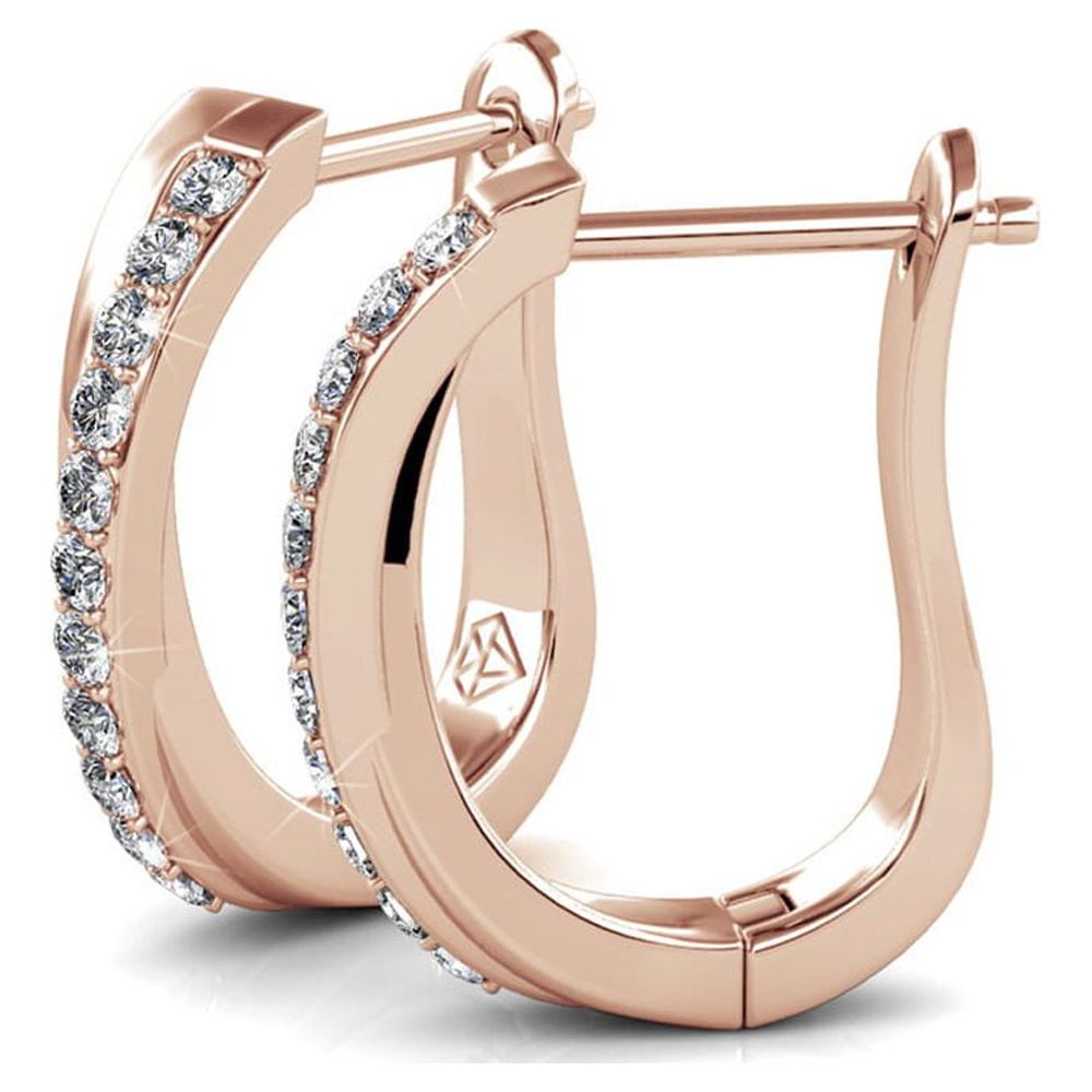 Cate & Chloe Amaya 18k Rose Gold Plated Hoop Earrings | Women's Crystal Earrings, Jewelry Gift for Her - image 4 of 9