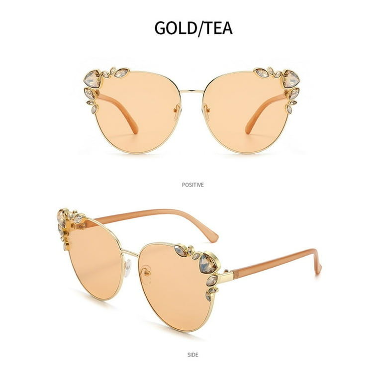 Cat eye sunglasses with nose pads sales