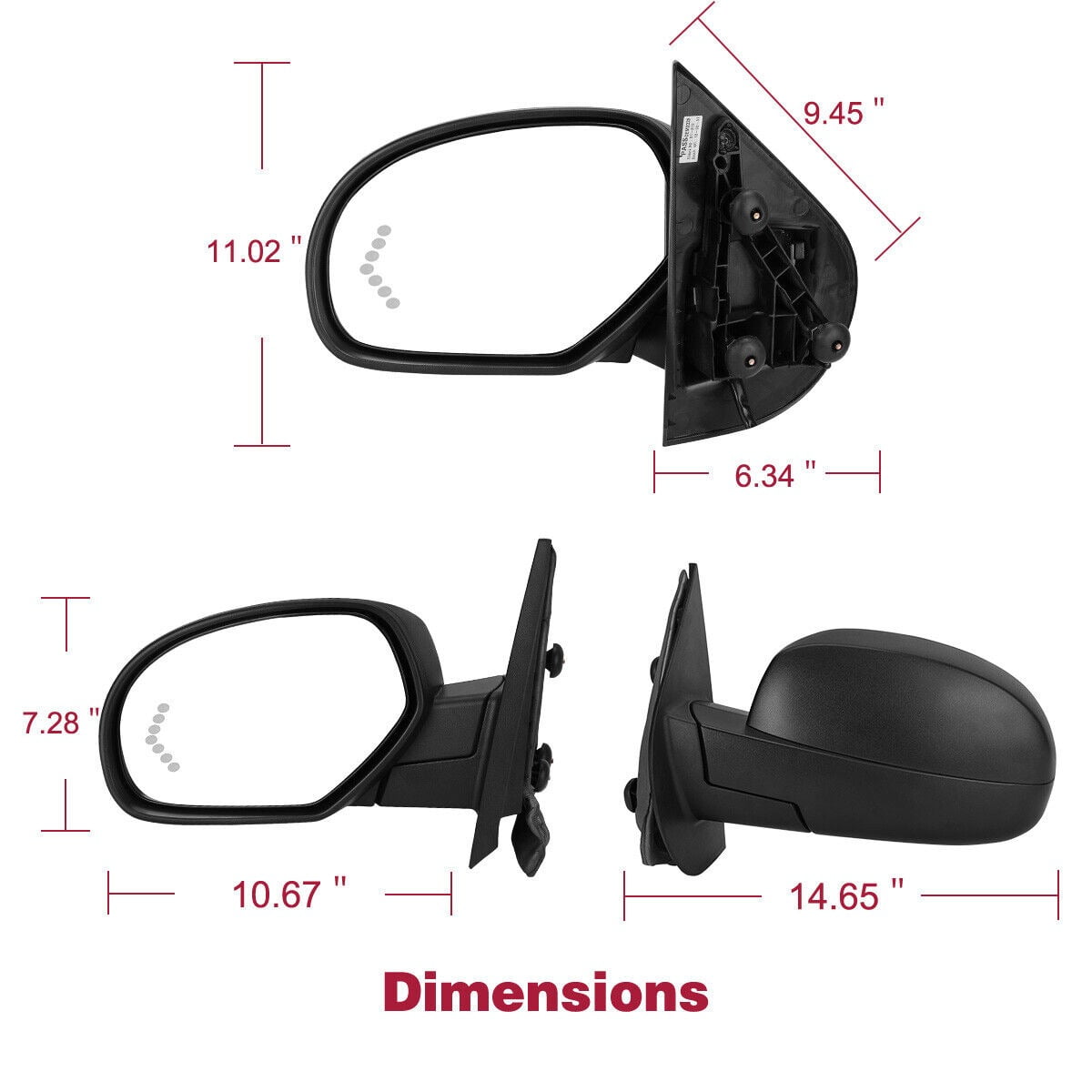 Ledkingdomus 1x Driver Side Mirror for 07-13 Chevy Silverado Sierra 1500 2500 3500 Power Heat
