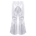 thumbnail image 2 of Zaldita Toddler Girls Hip Hop Jazz Streetwear Bell Bottom Pants Kids Sequined Performance Trousers Flare Pants Silver 15-16, 2 of 7