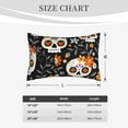 thumbnail image 6 of LNWH Rectangle Pillow Cover, Black Sugar Skulls Flowers Cushion Covers Pillowcase for Couch Bedroom Sofa, 14"x20", 6 of 7