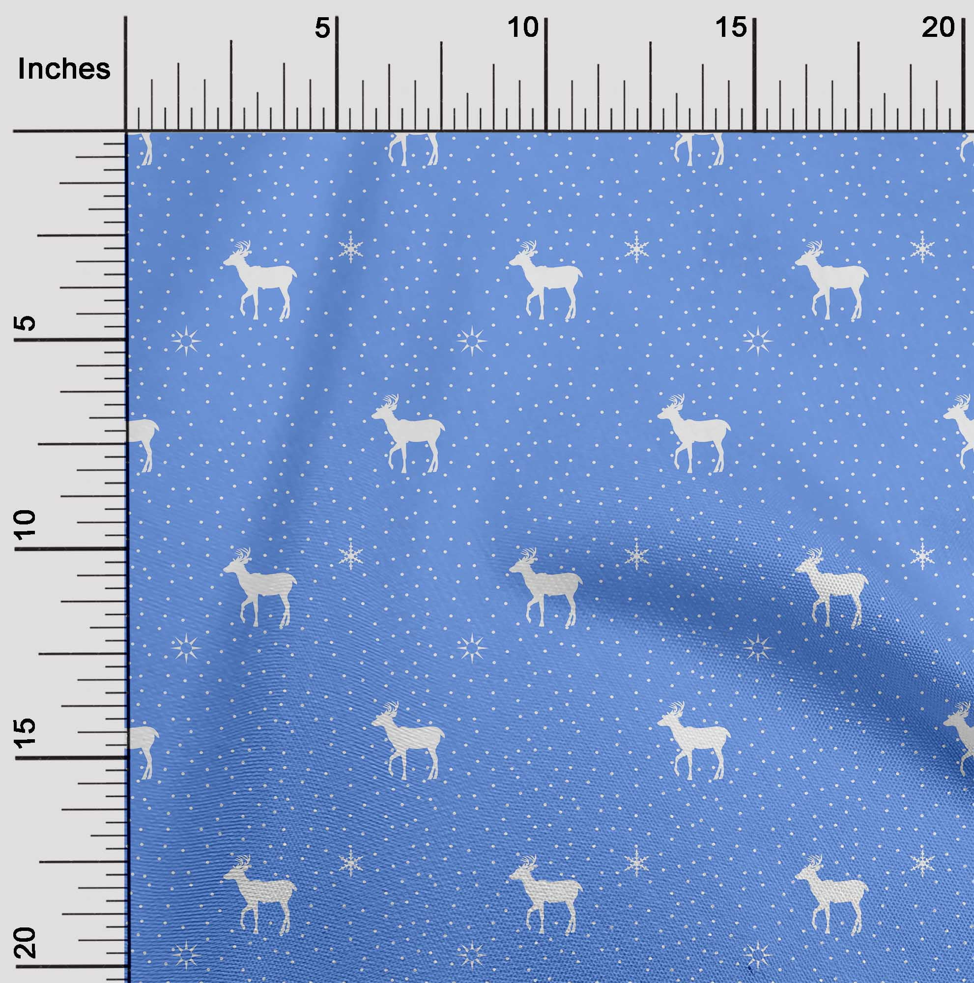 oneOone Cotton Poplin Twill Medium Blue Fabric Christmas Craft Projects Decor Fabric Printed By The Yard 56 Inch Wide