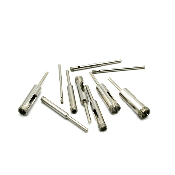 TEMO 10 pc 1/8 To 1/2 Inch (3-12 mm) Premium Diamond Coated Drill Hole Saw 1/8 Inch (3 mm) Shank for Dremel and Compatible Tools - Walmart.com