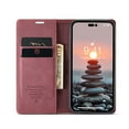 thumbnail image 4 of KONEE Phone Case Compatible with iPhone 14 Pro , Leather Case PU Leather Flip Phone Case with [Card Slot] [Stand Function], Foldable Phone Case for iPhone 14 Pro Case, Wine Red, 4 of 16