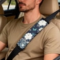 thumbnail image 5 of Xoenoiee Boho Mandala Peony Butterfly Pattern 5 Pieces PU Leather Car Seat Covers Full Set with Seat Belt Pads & Center Console Cover, Universal Auto Interior Accessories for SUV, Truck, Sedan, Van, 5 of 7