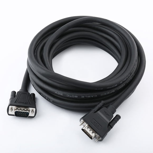DTech Cable VGA de 25 pies de largo para monitor de computadora, cable VGA a VGA de 15 pines de alta resolución 1080p para pantalla de proyector (8 metros negro)