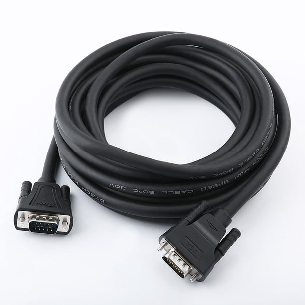 DTech Cable VGA de 25 pies de largo para monitor de computadora, cable VGA a VGA de 15 pines de alta resolución 1080p para pantalla de proyector (8 metros negro)